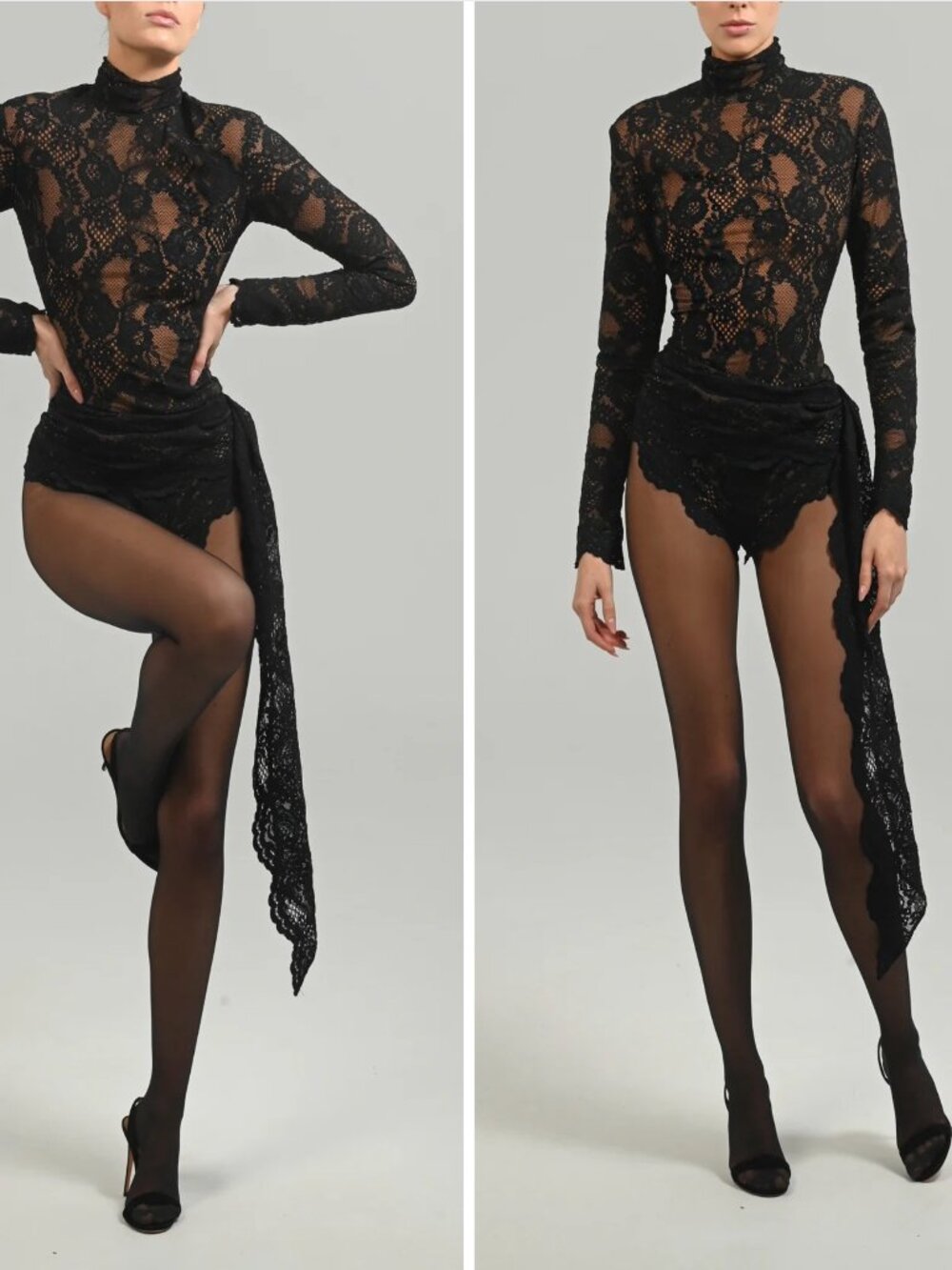 The Dolls House Flora Black Lace Romper Size Medium